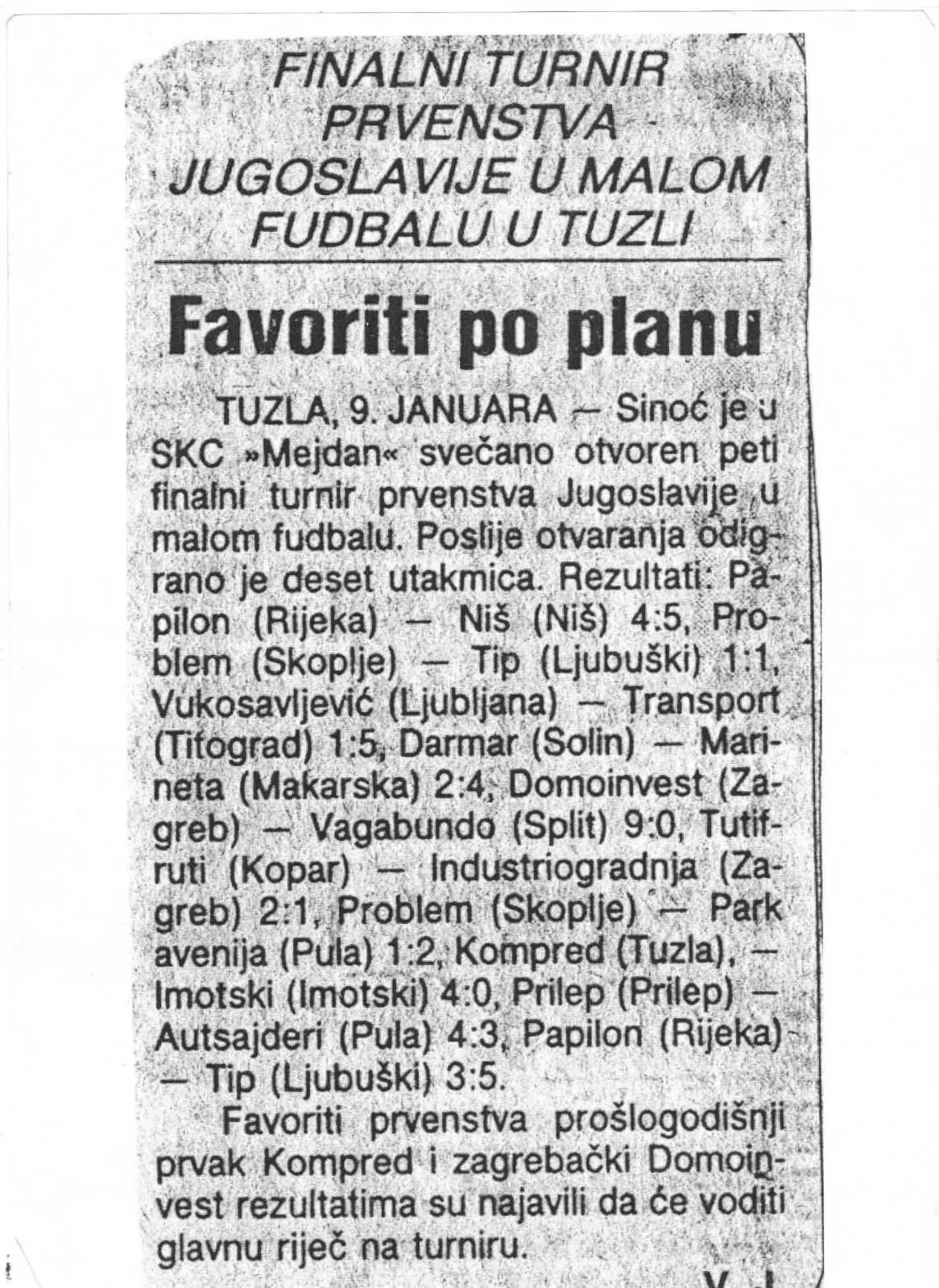 Arhivska fotografija FC Sloboda Kompred